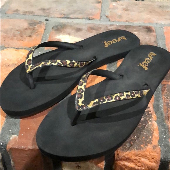 reef animal print flip flops